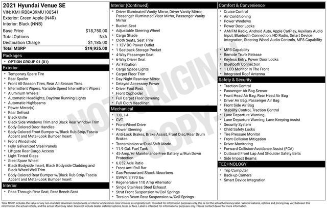 Used 2021 Hyundai Venue SE FWD image 9