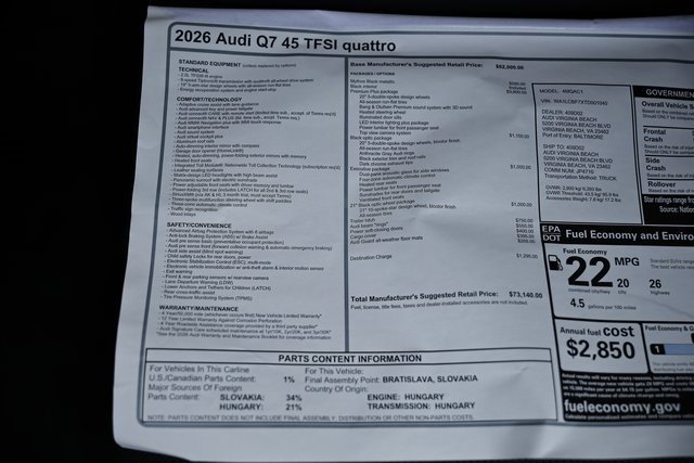 New 2026 Audi Q7 2.0T Premium Plus image 40
