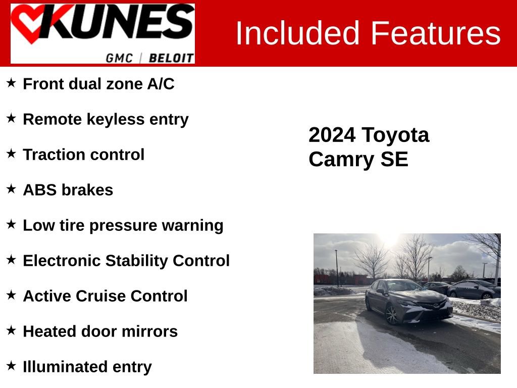 Used 2024 Toyota Camry SE w/ Cold Weather Package image 2