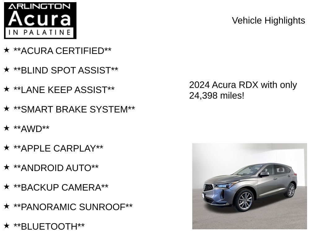 Certified 2024 Acura RDX w/ Technology Package image 7