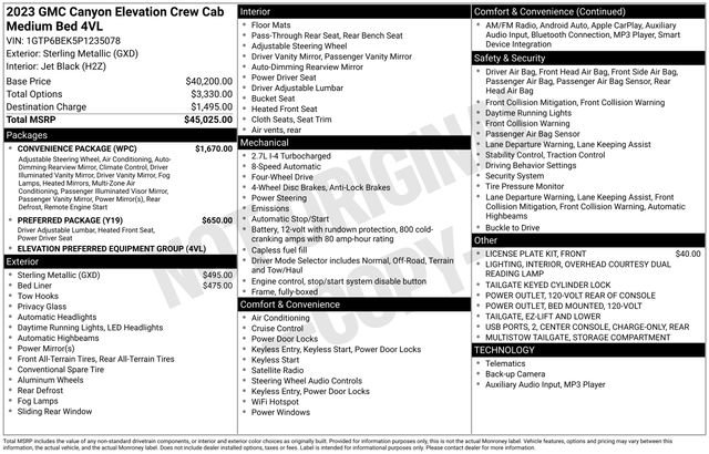 Used 2023 GMC Canyon Elevation w/ Convenience Package image 20