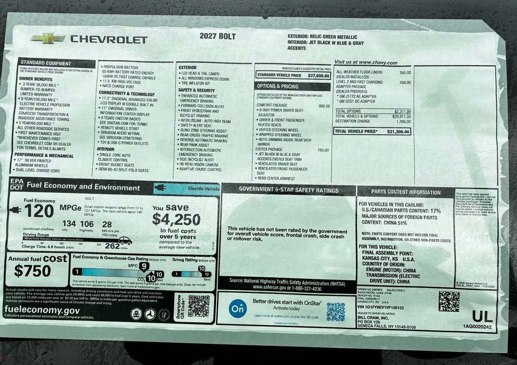 New 2027 Chevrolet Bolt LT w/ Comfort Package FWD image 41