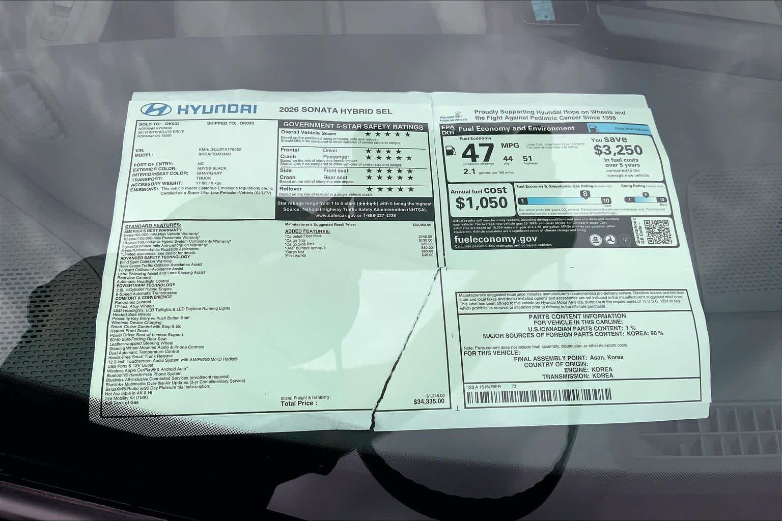 New 2026 Hyundai Sonata SEL FWD image 18