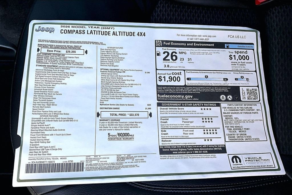 New 2026 Jeep Compass Latitude image 33