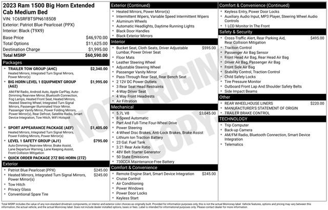 Used 2023 RAM 1500 Big Horn w/ Trailer Tow Group image 35