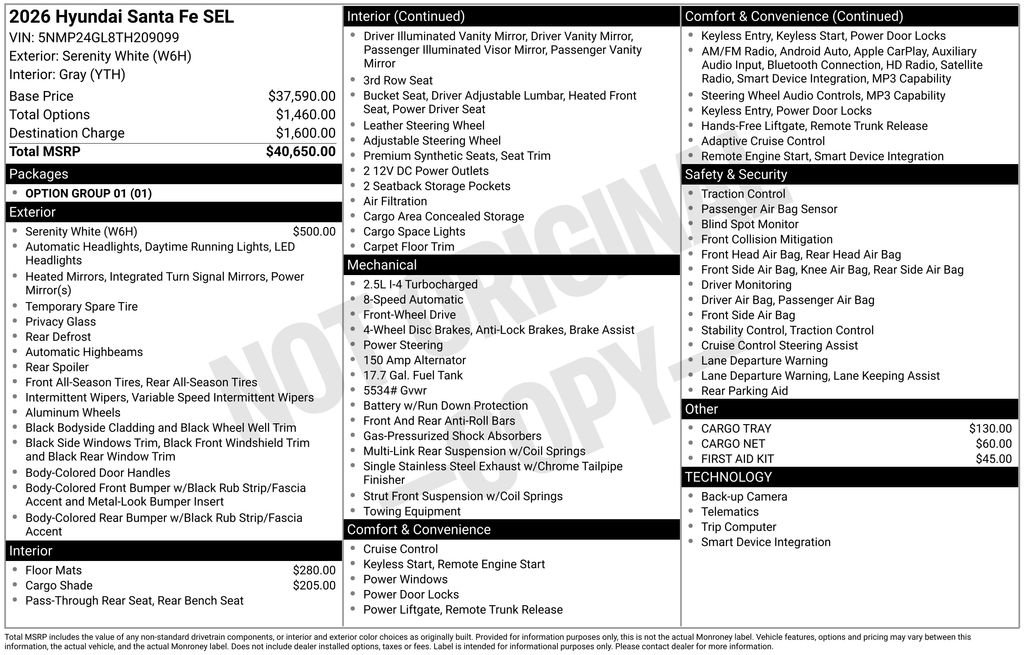 New 2026 Hyundai Santa Fe SEL image 6