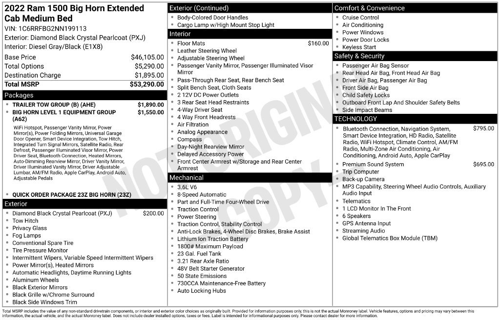 Used 2022 RAM 1500 Big Horn w/ Trailer Tow Group (B) AWD/4WD image 42