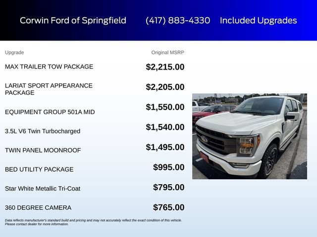 Used 2022 Ford F150 Lariat w/ Max Trailer Tow Package AWD/4WD image 6
