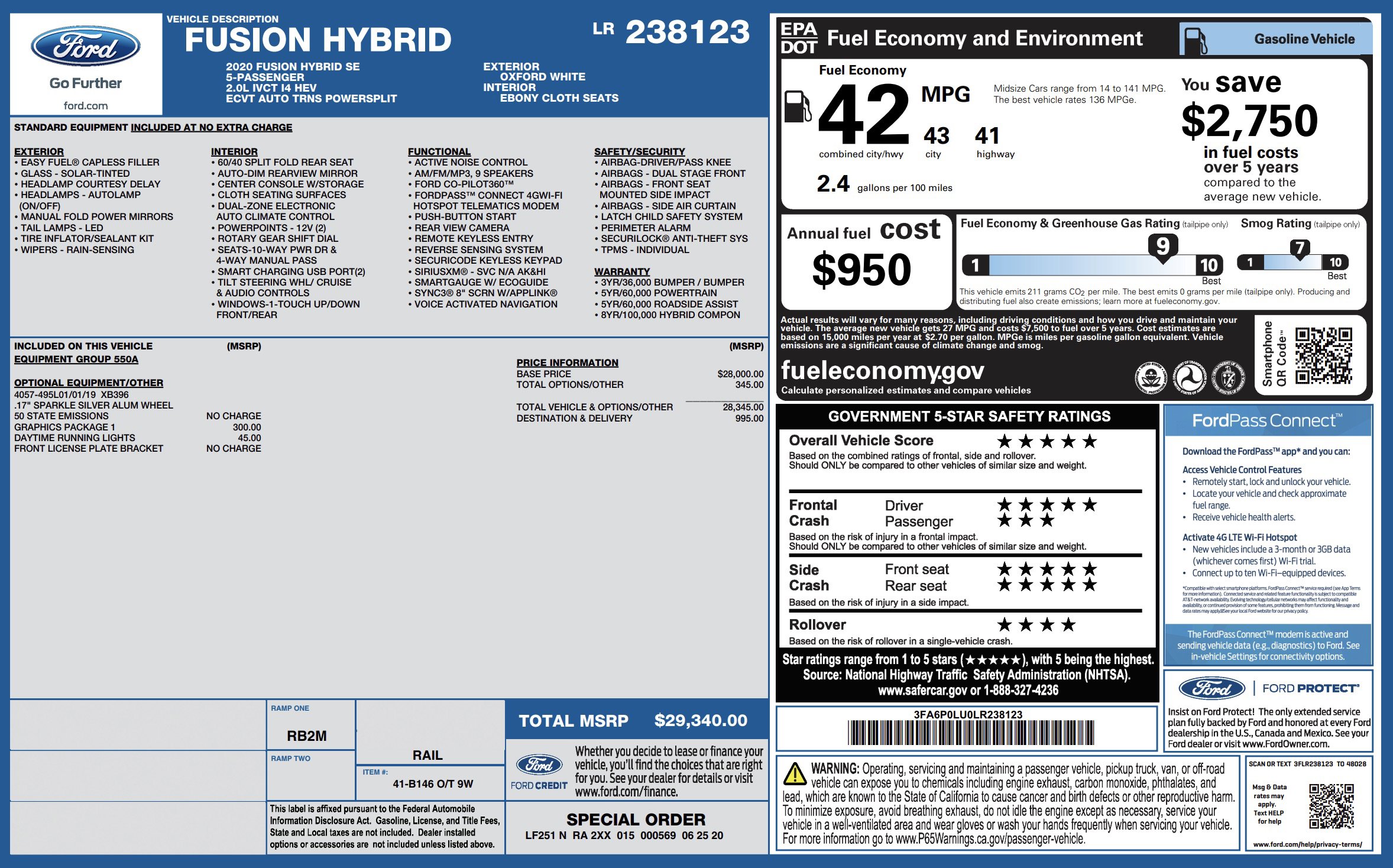 Used 2020 Ford Fusion SE FWD image 5