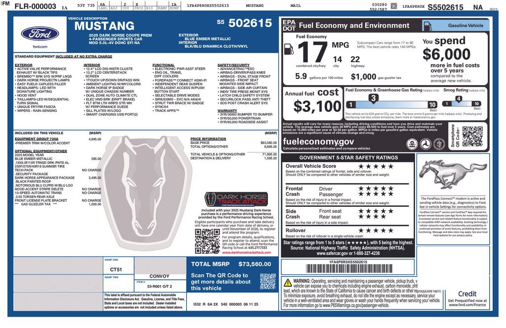 Used 2025 Ford Mustang Dark Horse RWD image 18