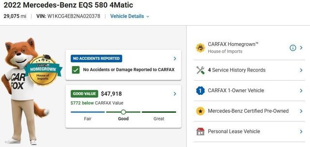 Certified 2022 Mercedes-Benz EQS 580 4MATIC Sedan image 3