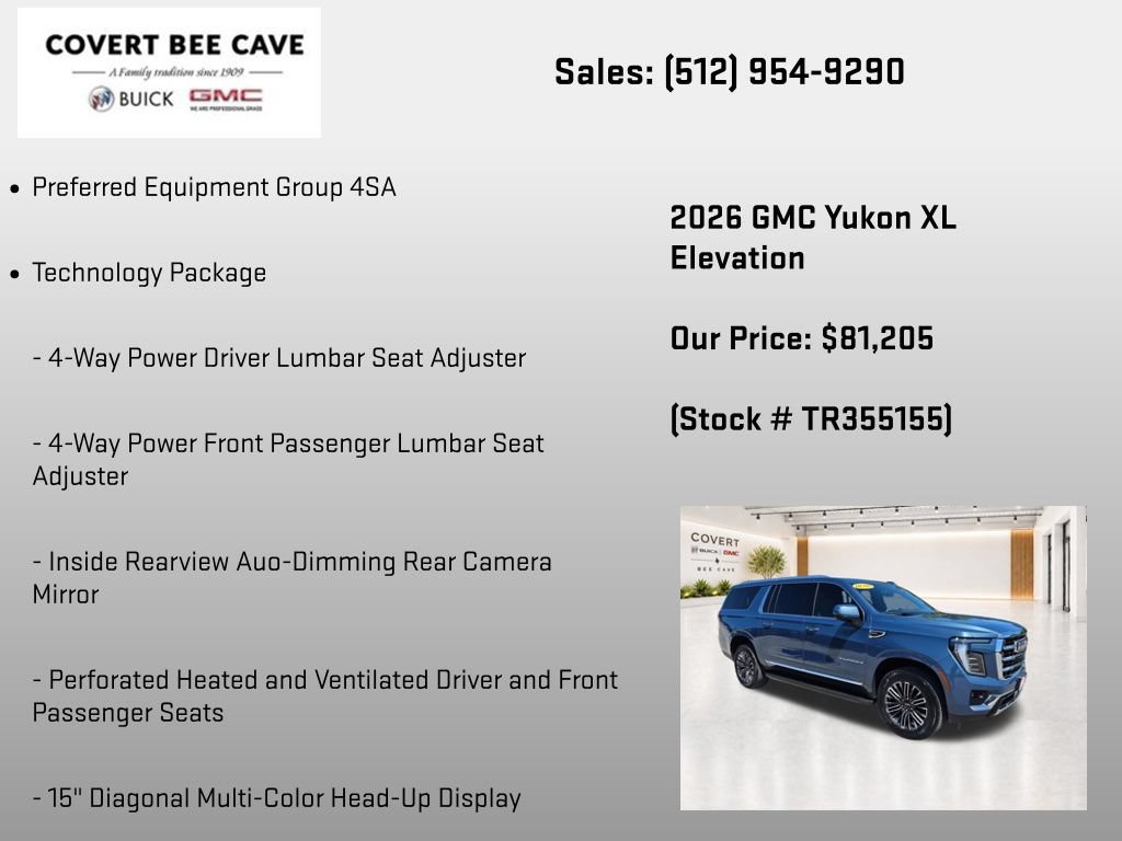 New 2026 GMC Yukon XL Elevation w/ Elevation Premium Package AWD/4WD image 7