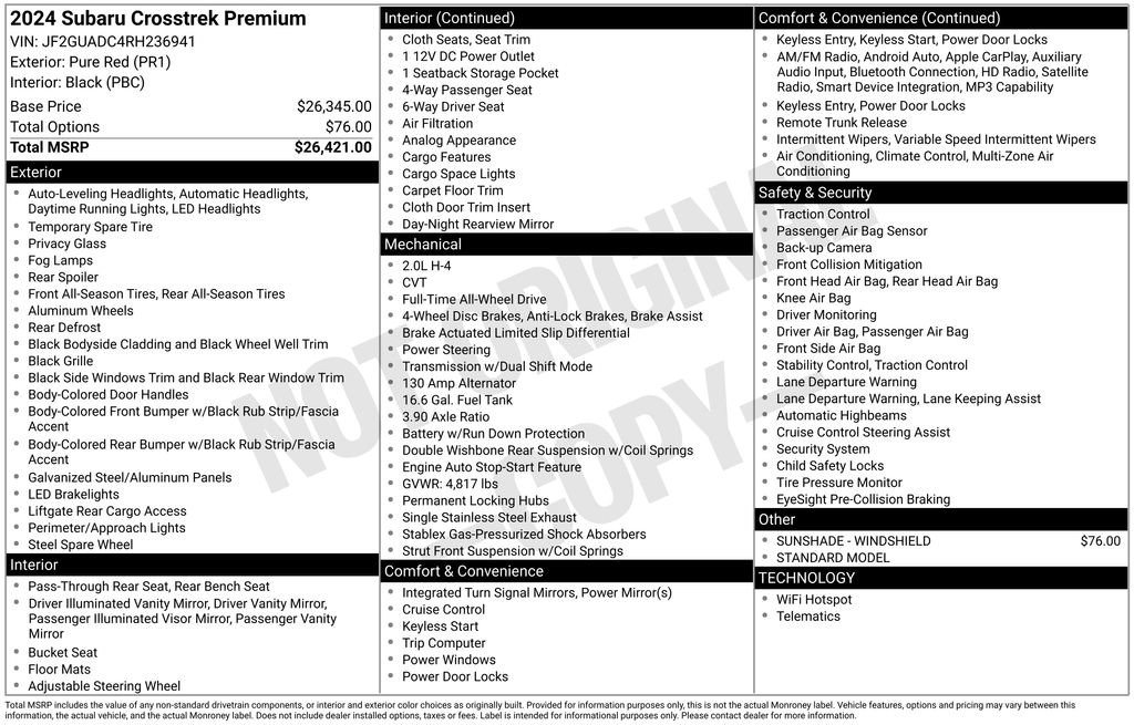 Certified 2024 Subaru Crosstrek 2.0i Premium image 4