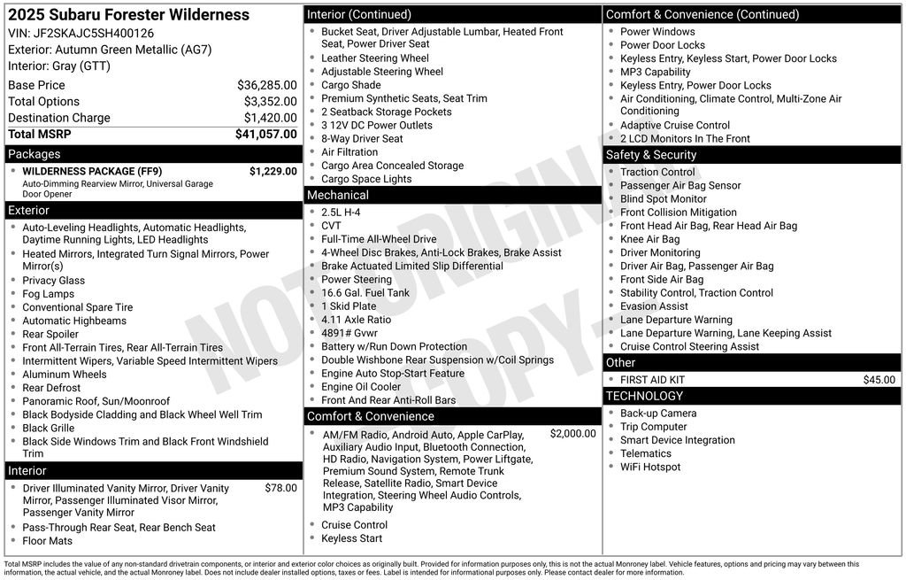 Used 2025 Subaru Forester Wilderness w/ Wilderness Package image 5
