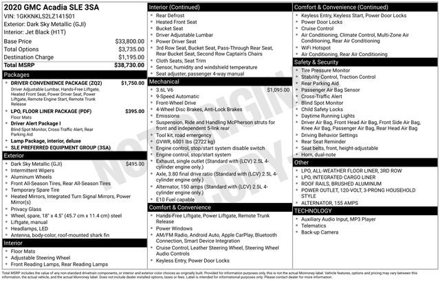 Used 2020 GMC Acadia SLE w/ Driver Convenience Package image 23