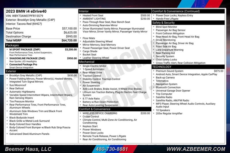 Used 2023 BMW i4 eDrive40 w/ M Sport Package RWD image 3