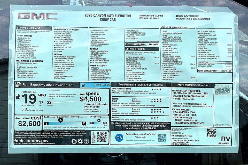 New 2026 GMC Canyon Elevation w/ Convenience Package AWD/4WD image 12