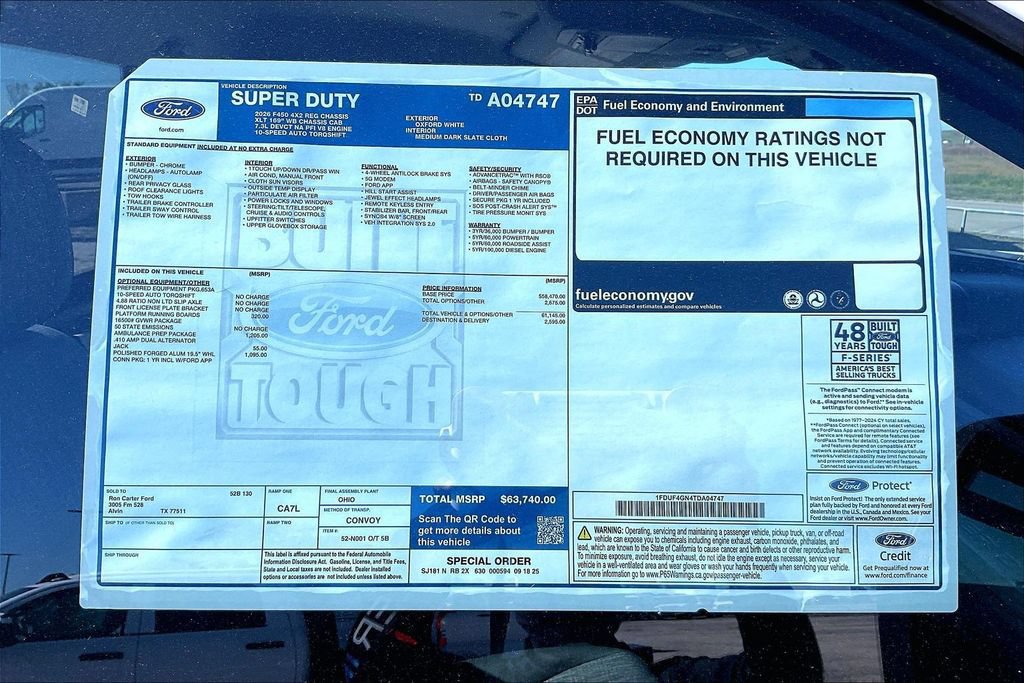 New 2026 Ford F450 XLT w/ Ambulance Prep Package RWD image 17