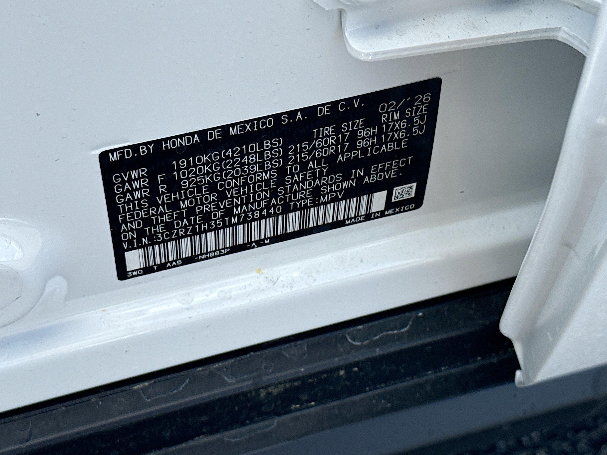 New 2026 Honda HR-V LX image 26