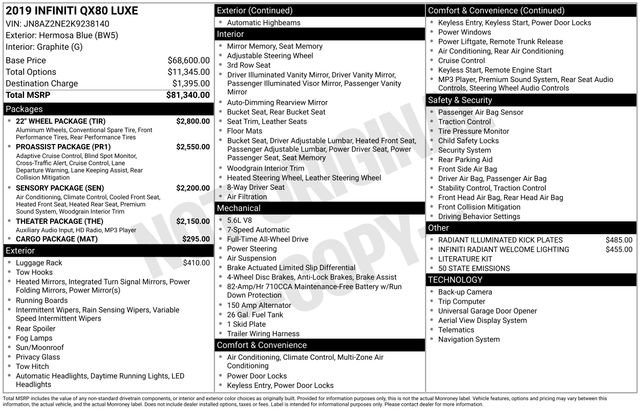 Used 2019 INFINITI QX80 Luxe w/ 22" Wheel Package image 12