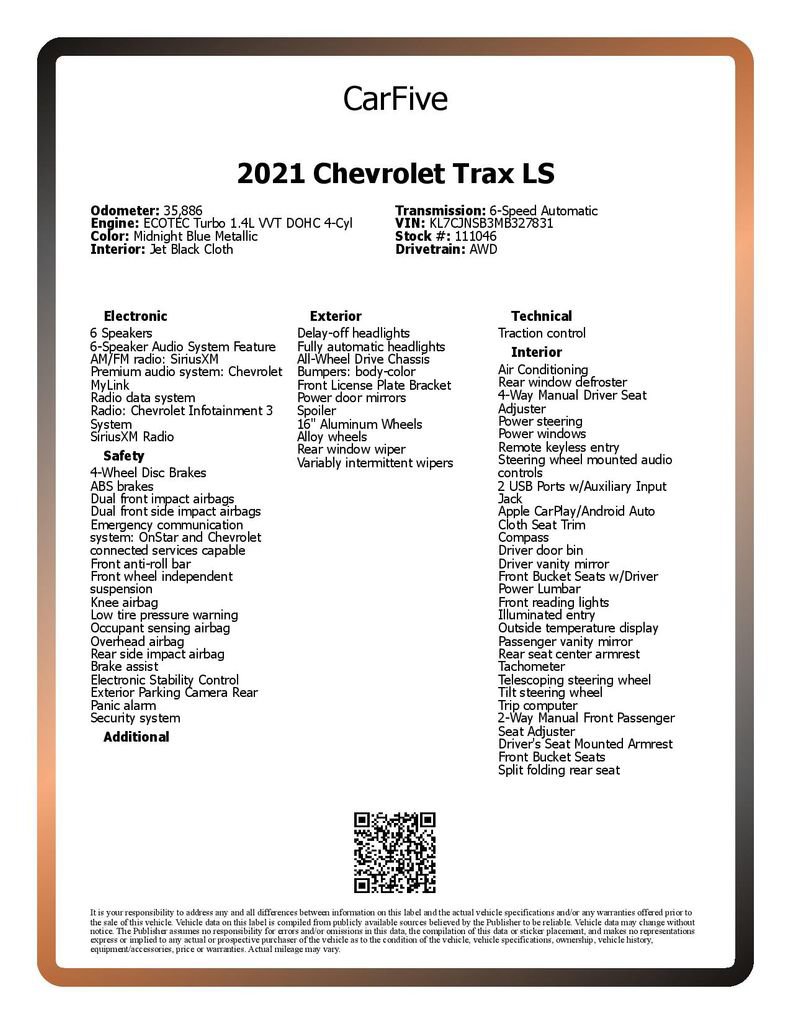 Used 2021 Chevrolet Trax LS AWD/4WD image 28