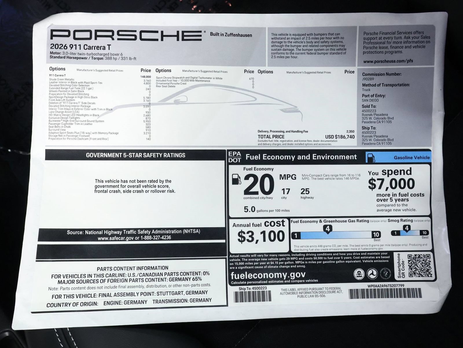 New 2026 Porsche 911 Carrera T RWD image 25