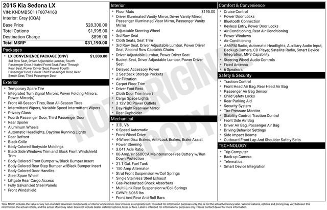 Used 2015 Kia Sedona LX w/ LX Convenience Package FWD image 7