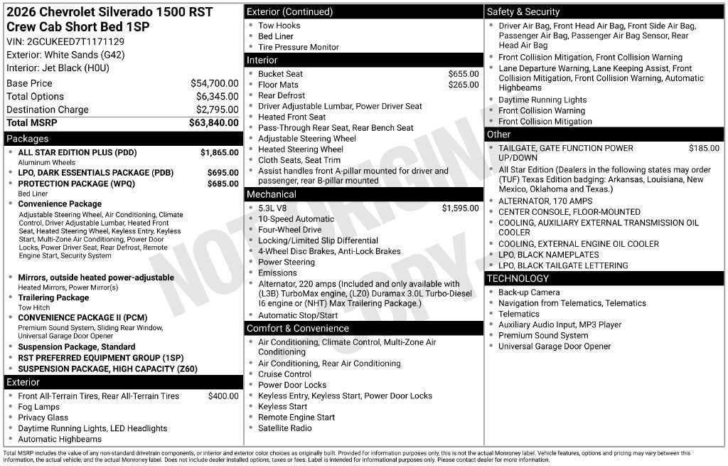 New 2026 Chevrolet Silverado 1500 RST w/ All Star Edition Plus AWD/4WD image 10