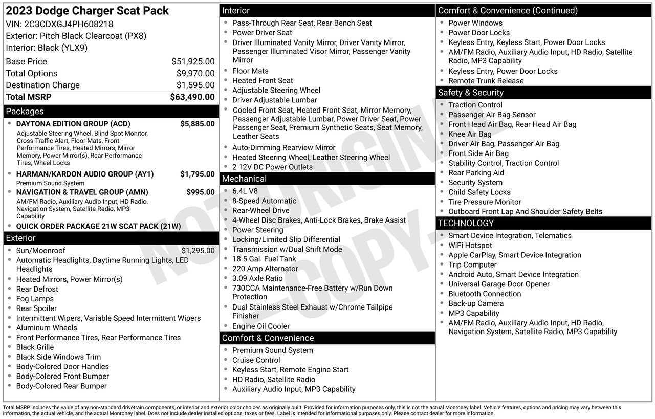 Used 2023 Dodge Charger Scat Pack w/ Daytona Edition Group image 42