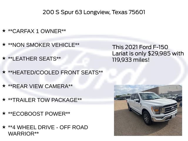 Used 2021 Ford F150 Lariat w/ FX4 Off-Road Package AWD/4WD image 10
