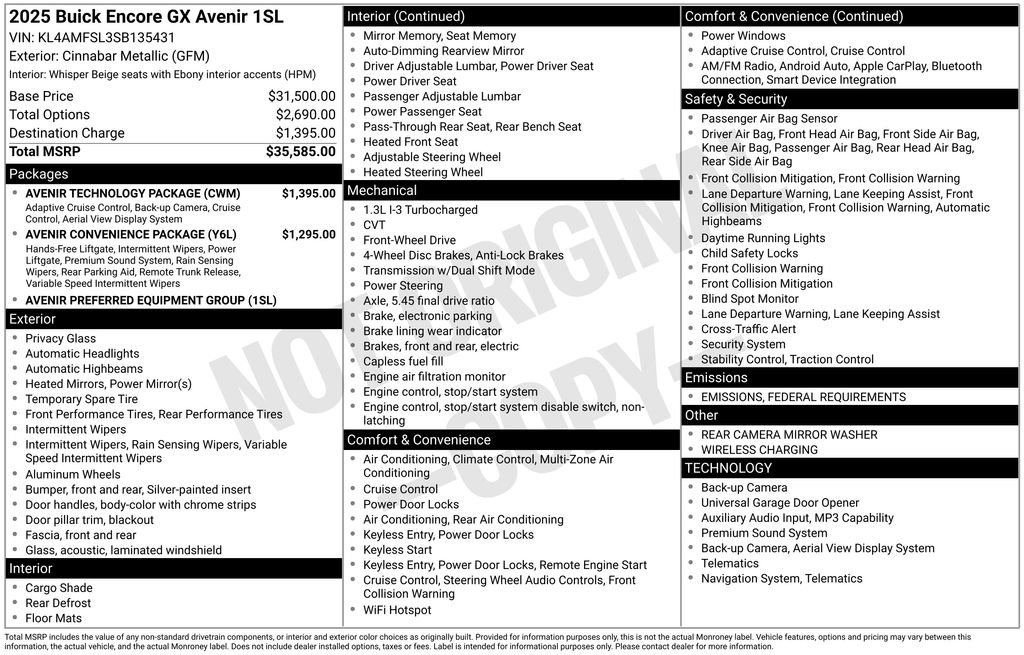 Certified 2025 Buick Encore GX Avenir w/ Avenir Technology Package image 4