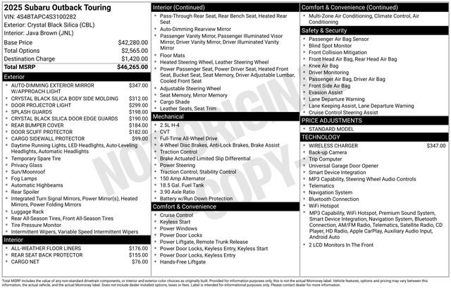 Used 2025 Subaru Outback Touring AWD/4WD image 5