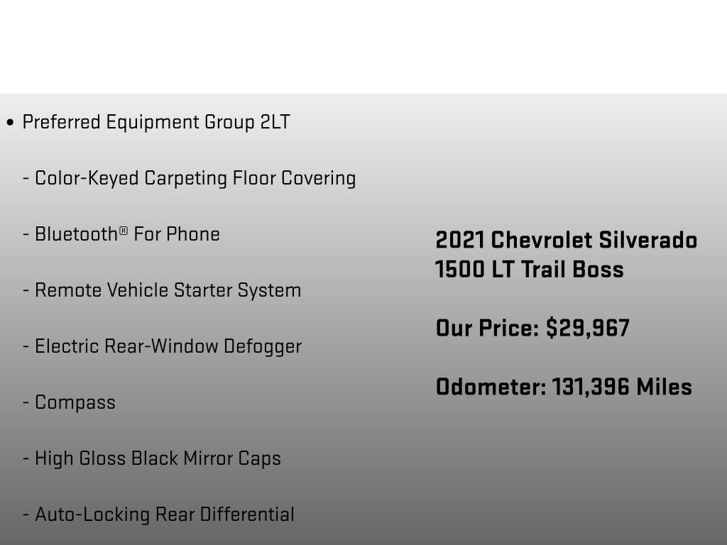 Used 2021 Chevrolet Silverado 1500 LT Trail Boss w/ Convenience Package II AWD/4WD image 12