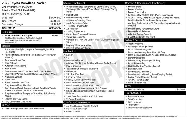 Used 2025 Toyota Corolla SE w/ SE Premium Package image 3