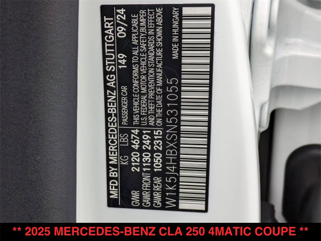 New 2025 Mercedes-Benz CLA 250 4MATIC image 32