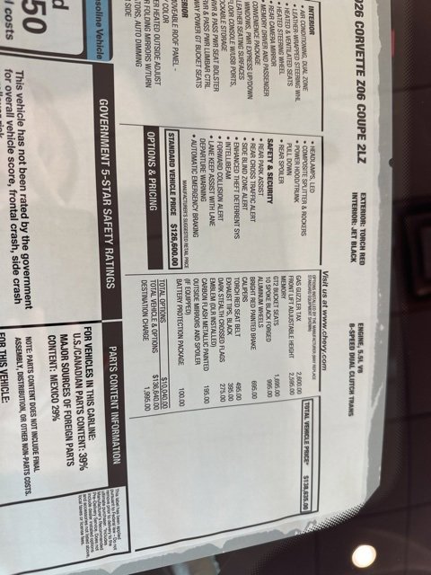 New 2026 Chevrolet Corvette Z06 w/ Battery Protection Package image 26