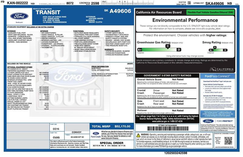 Used 2025 Ford Transit 250 Low Roof w/ Exterior Upgrade Package RWD image 3