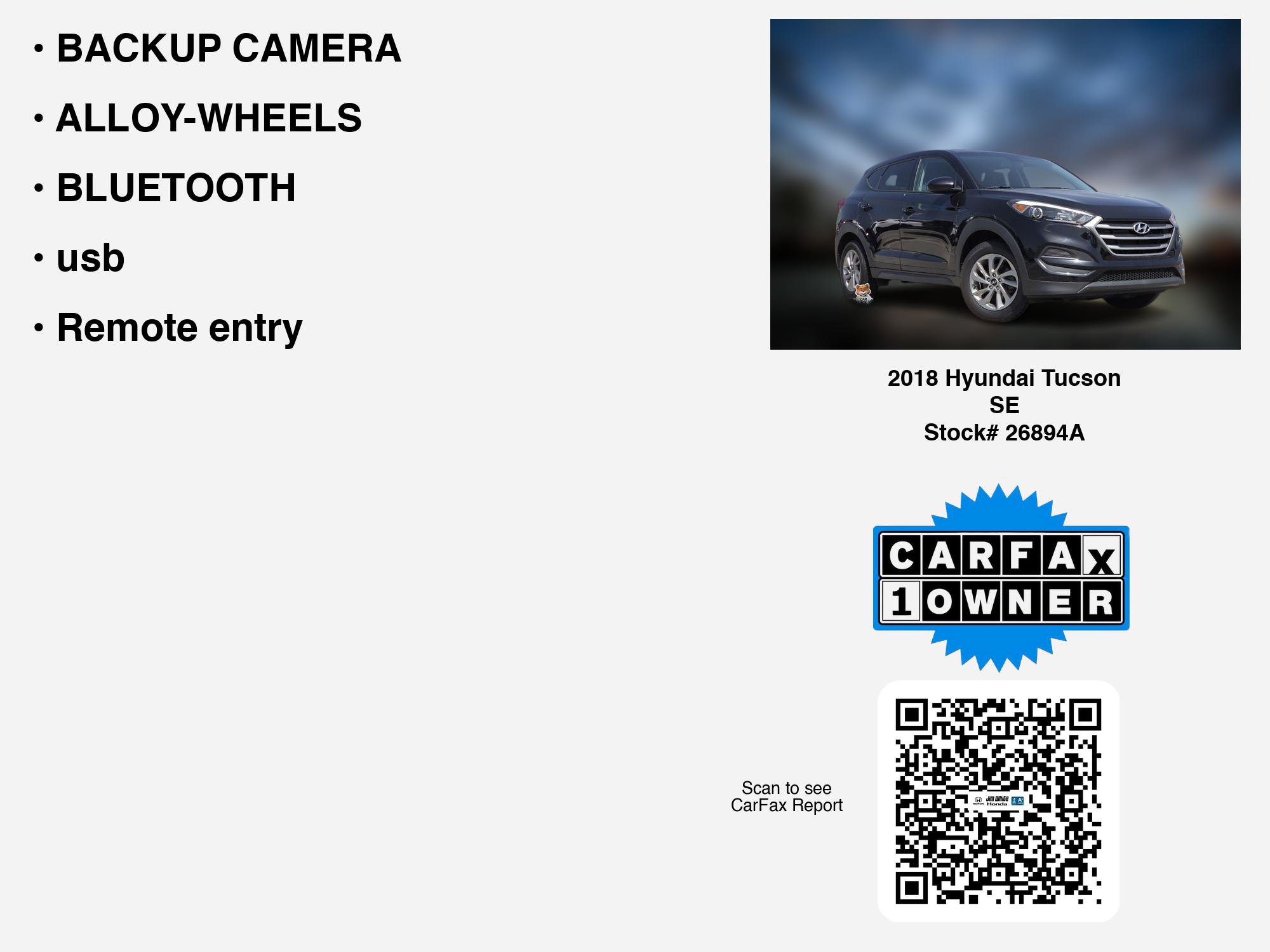 Used 2018 Hyundai Tucson SE w/ Cargo Package FWD image 7