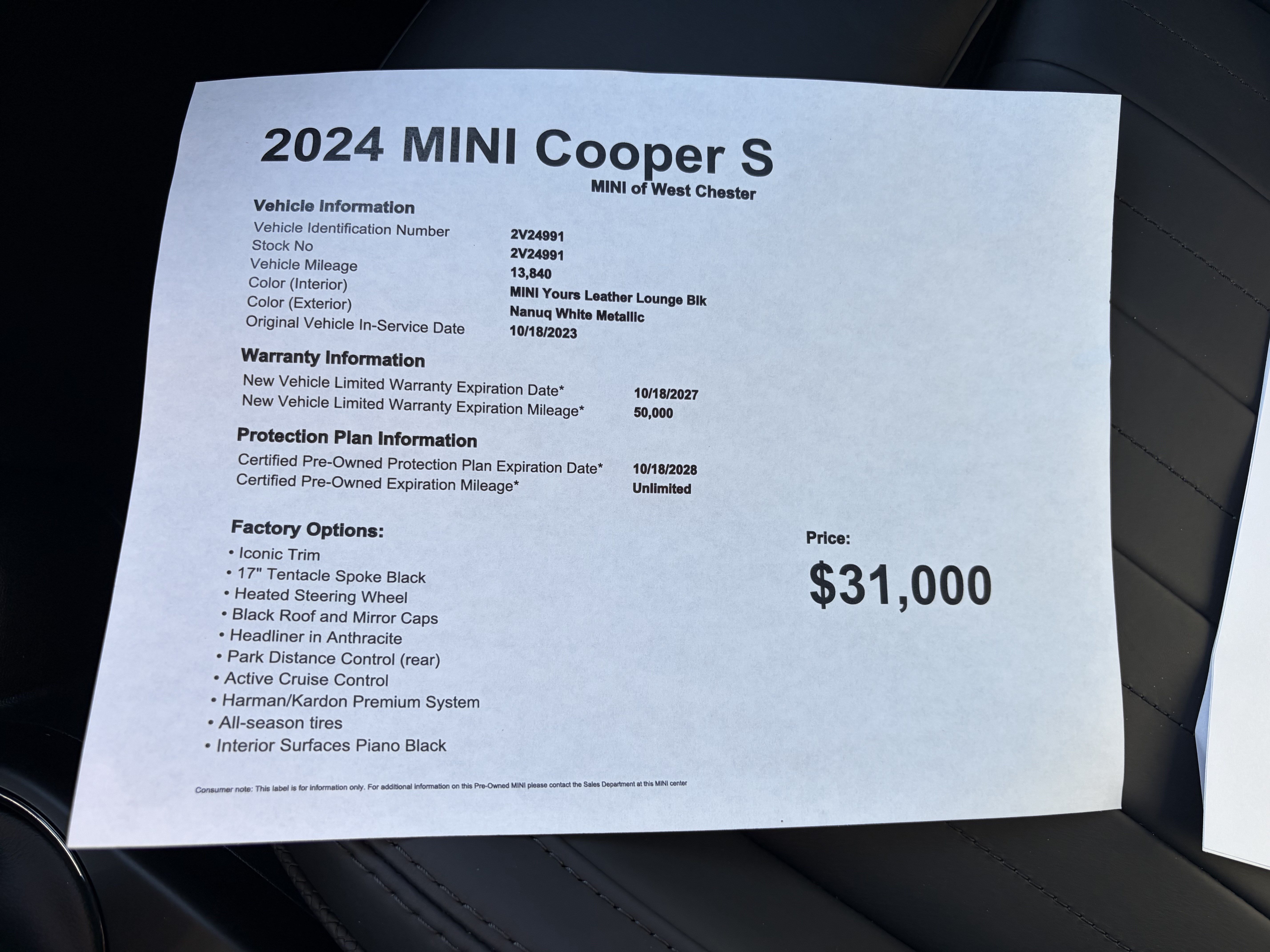 Used 2024 MINI Cooper S FWD image 17