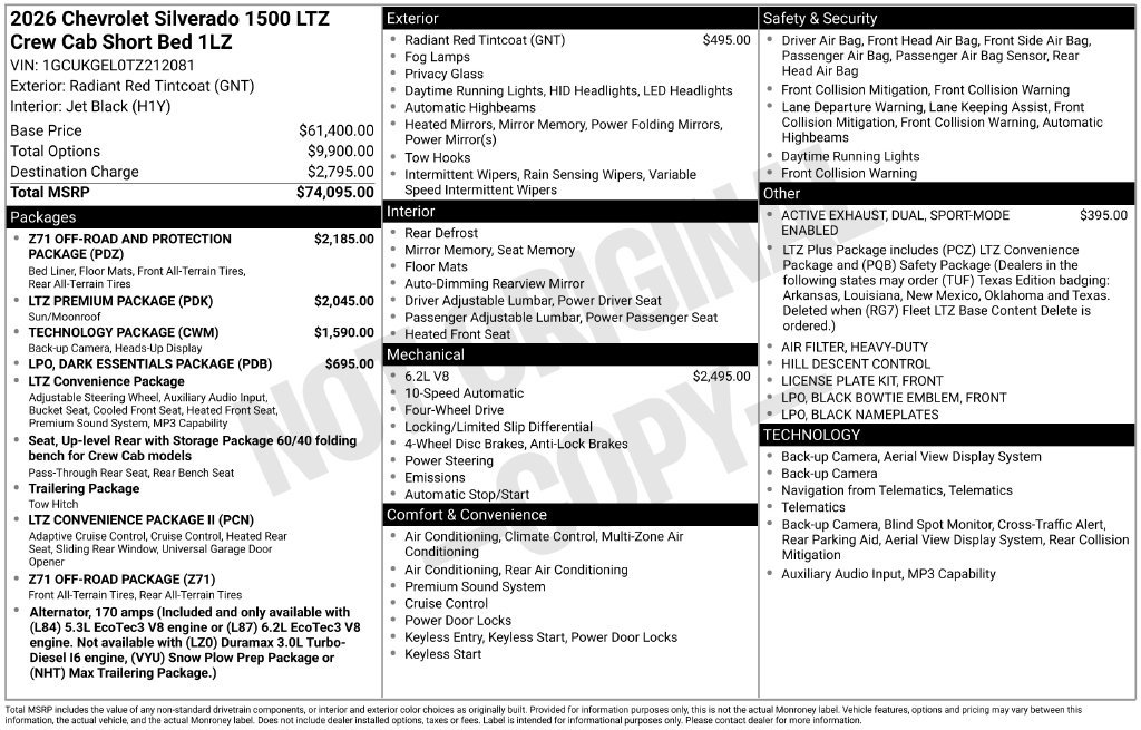 New 2026 Chevrolet Silverado 1500 LTZ AWD/4WD image 5