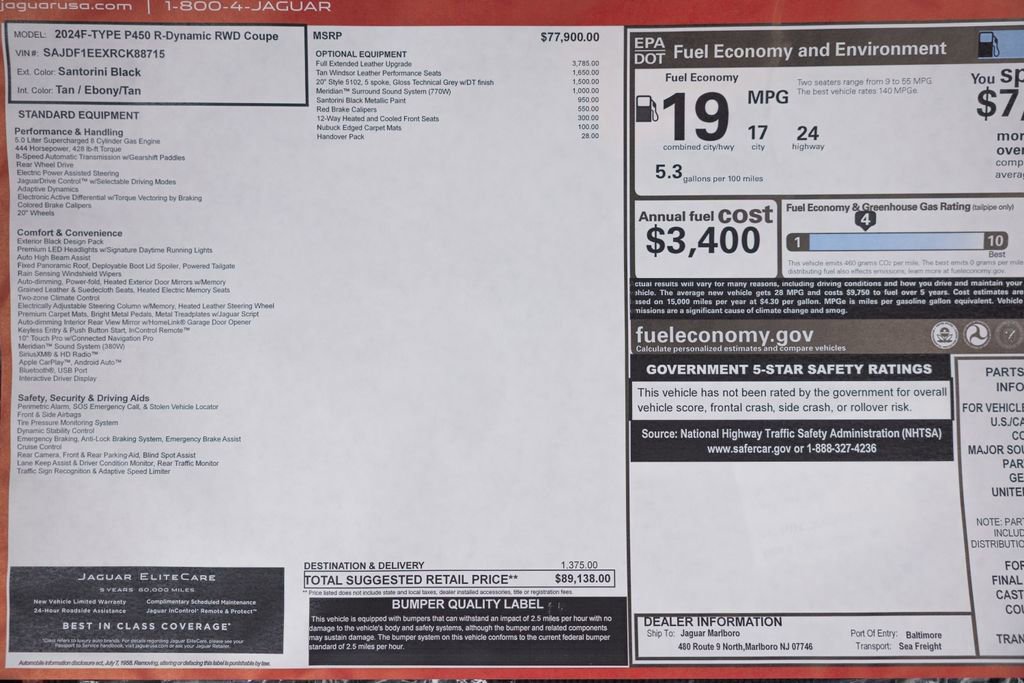Used 2024 Jaguar F-TYPE R-Dynamic RWD image 33