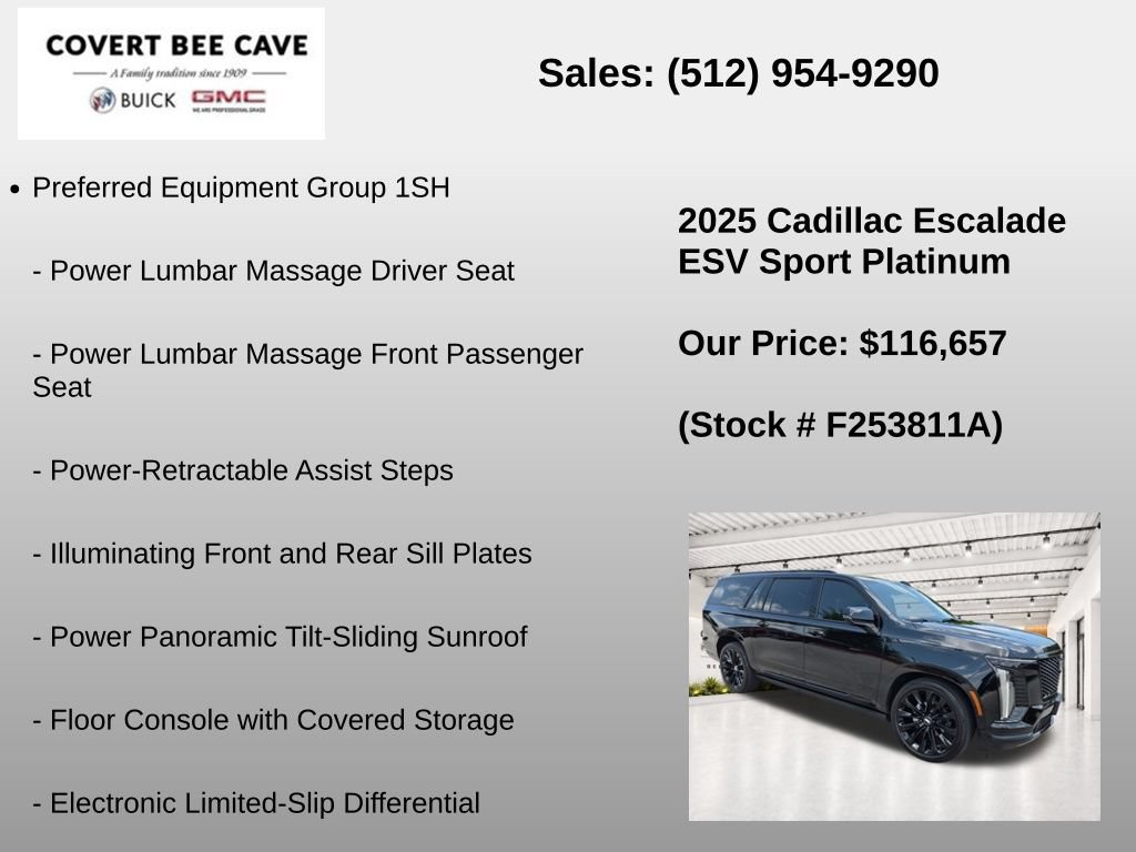 Used 2025 Cadillac Escalade ESV Sport Platinum w/ LPO, ONYX Package AWD/4WD image 7