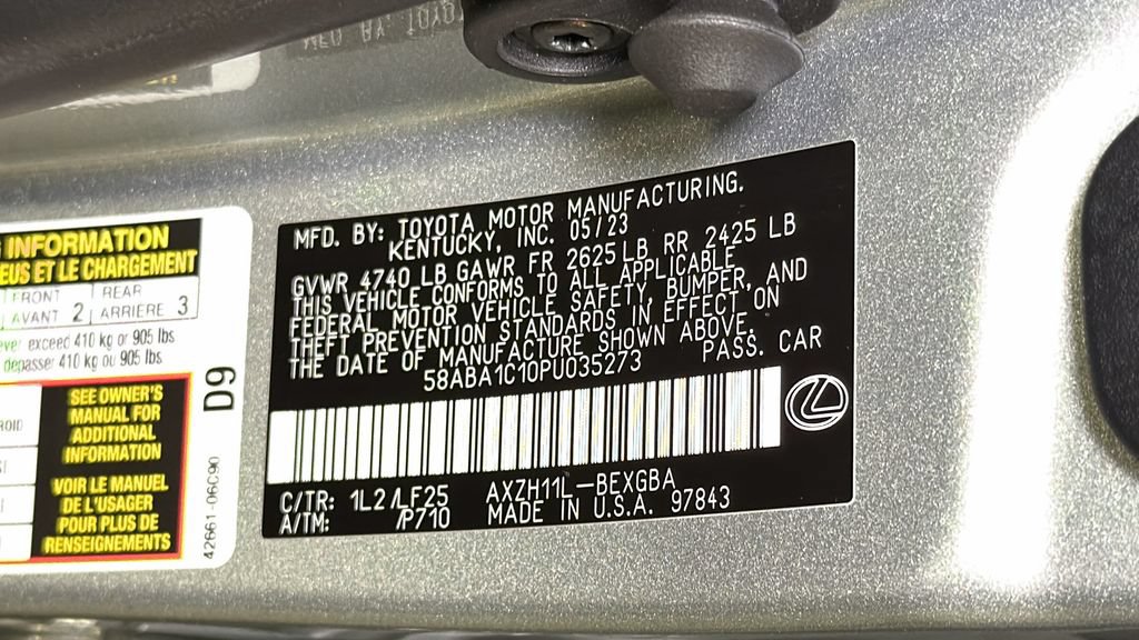 Certified 2023 Lexus ES 300h F Sport w/ Accessory Package (Z2) FWD image 33