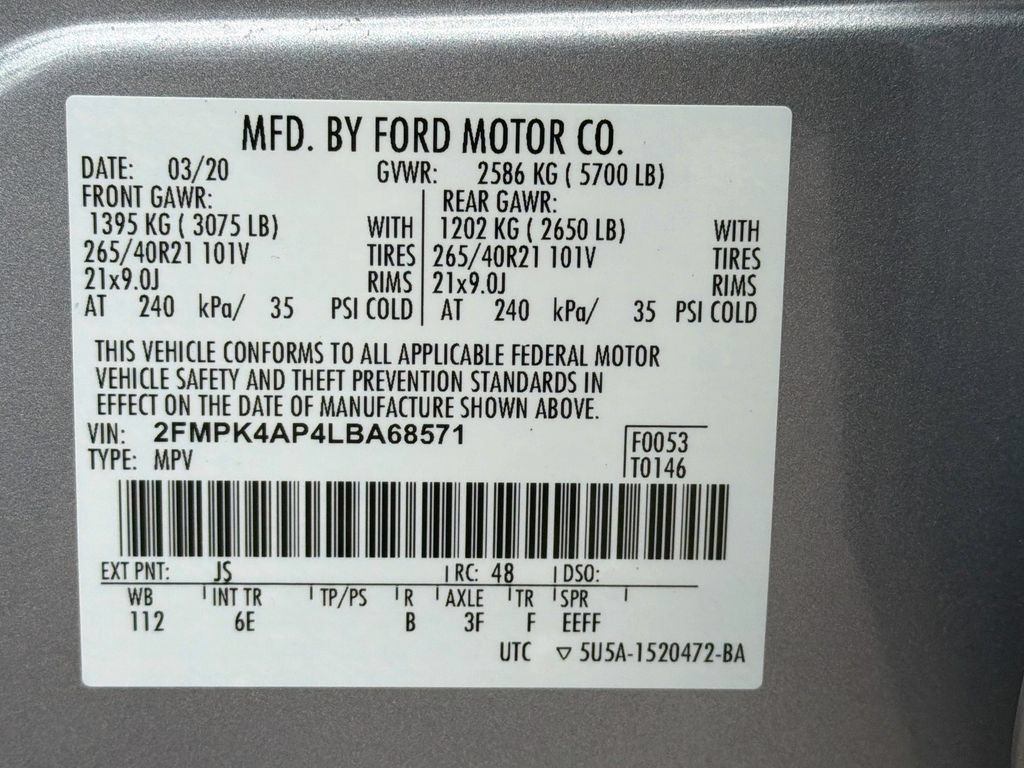 Used 2020 Ford Edge ST w/ Equipment Group 401A AWD/4WD image 36