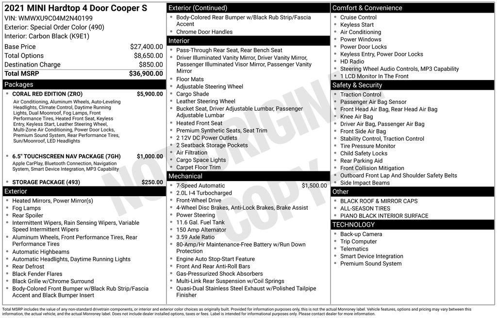 Used 2021 MINI Cooper S w/ Coral Red Edition image 43