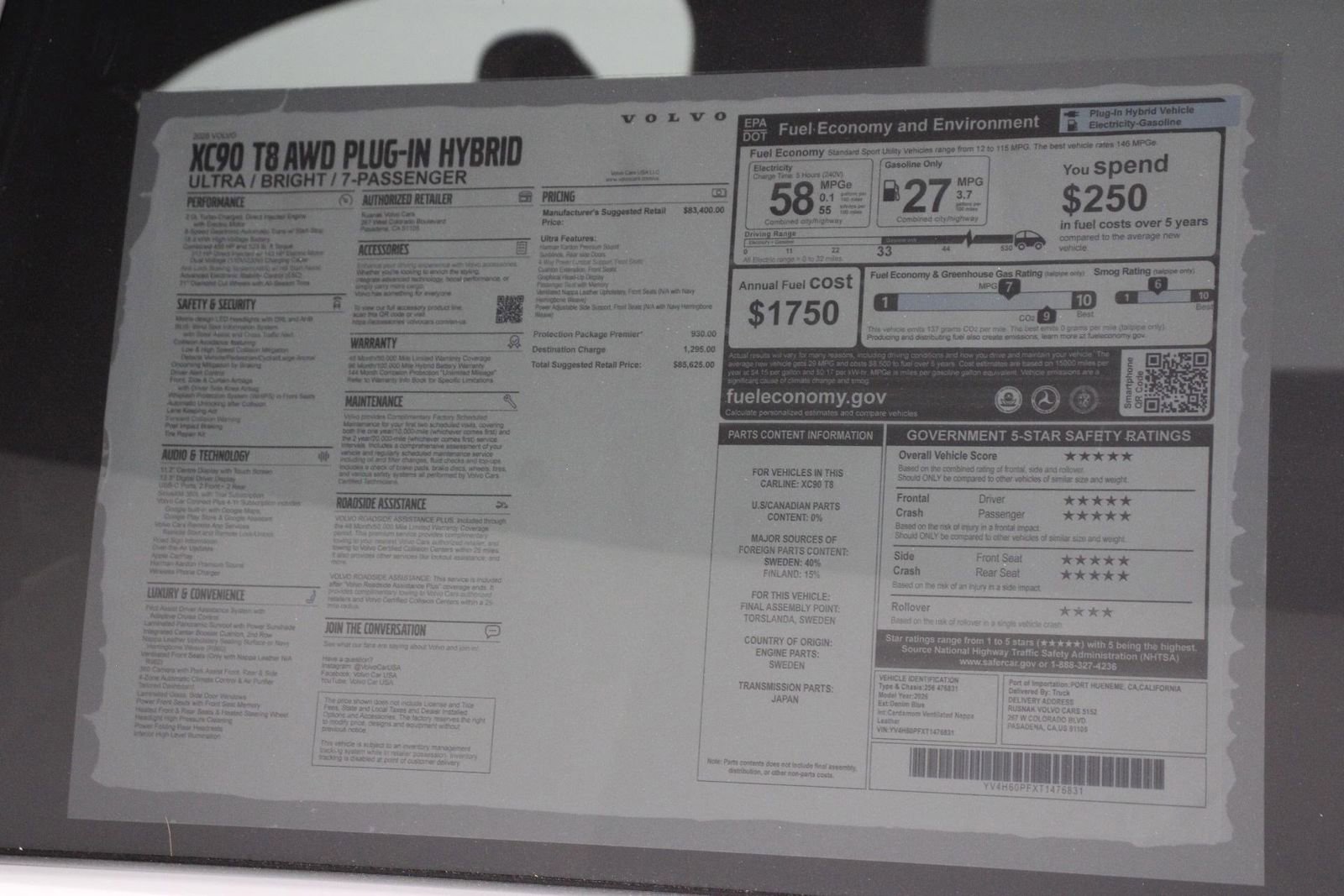 New 2026 Volvo XC90 T8 Ultra w/ Protection Package Premier image 18