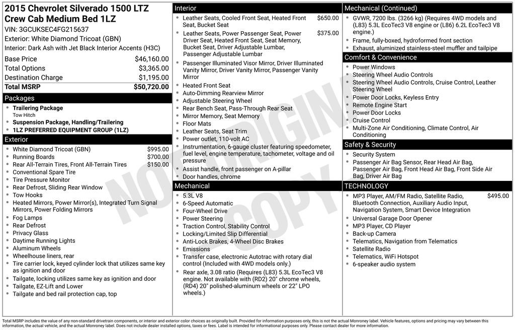 Used 2015 Chevrolet Silverado 1500 LTZ AWD/4WD image 46