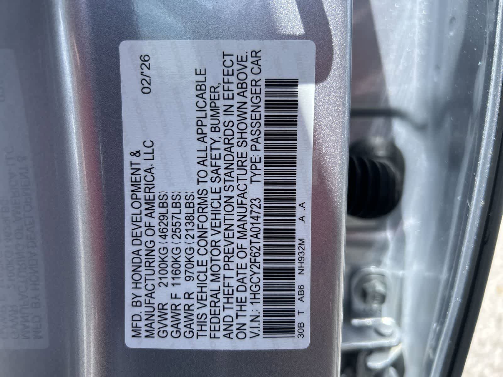 New 2026 Honda Accord EX-L image 2