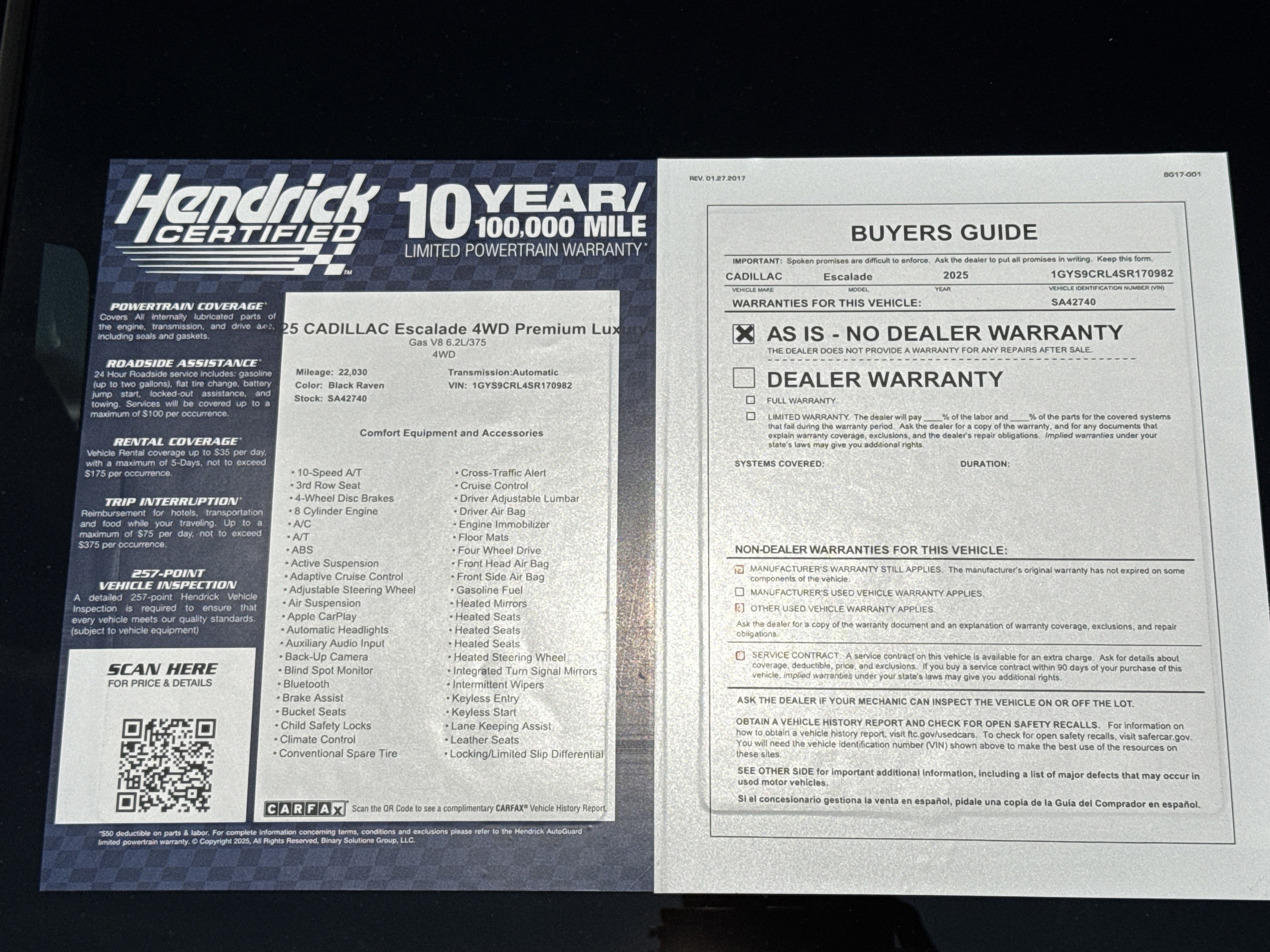 Used 2025 Cadillac Escalade Premium Luxury w/ Touring Package image 42