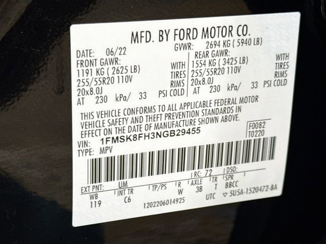 Used 2022 Ford Explorer Limited w/ Equipment Group 301A image 32